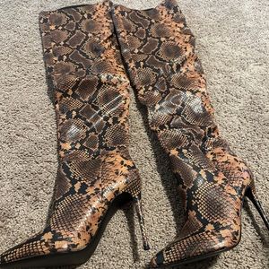 Snake Skin over the knee boot